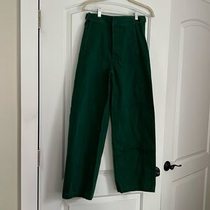 Wide leg green pants